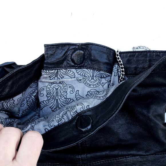 SOLD Reworked Marc New York Moto Leather Shoulder Bag w/ Silver Chain - Picture 13 of 16